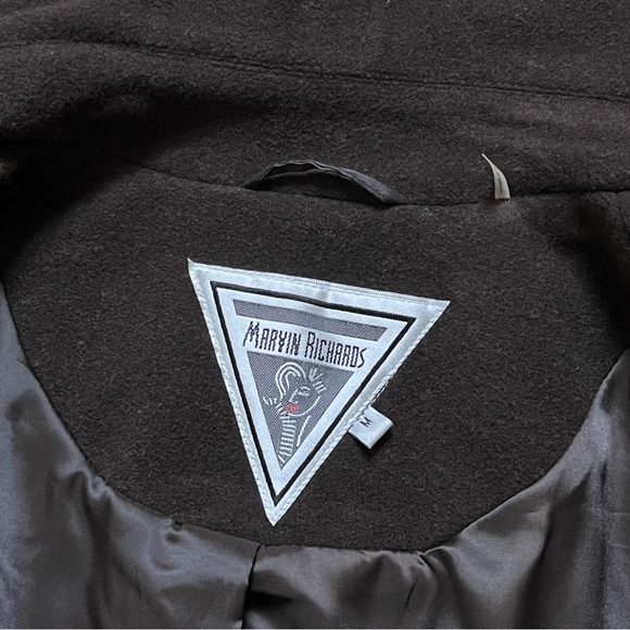 Marvin Richards Wool Blend Topcoat - Dark Brown - Picture 12 of 13